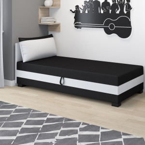 Ilia 100x200 mit Kopfteil und Kissen – Schlafsofa mit Bettkasten