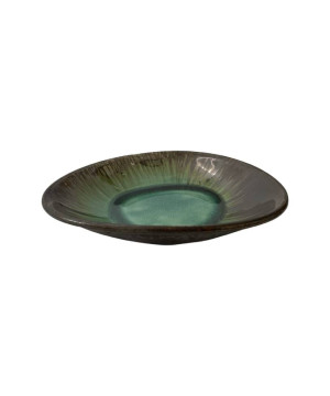Talerz głęboki 27cm KERA Delta, kolor szmaragd