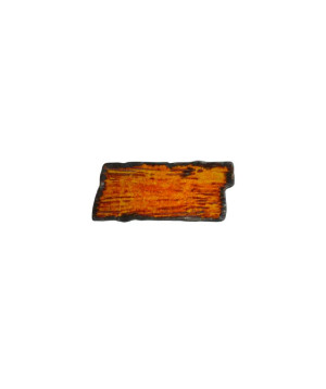 Talerz prostokątny 20x9cm KERA Moku, kolor bursztyn