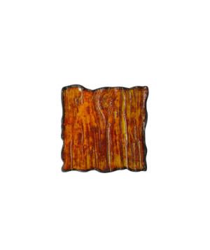 Talerz kwadratowy 14x14cm KERA Moku, kolor bursztyn