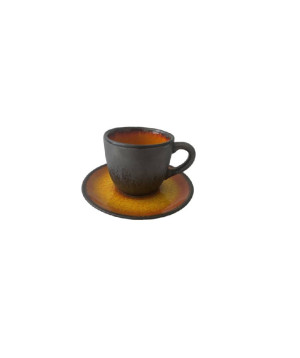 Filiżanka 100ml Bel Kera plus spodek 11 cm, kolor bursztyn