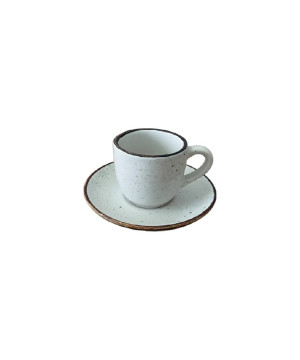 Filiżanka 100ml Bel Kera plus spodek 11 cm, kolor kremowy