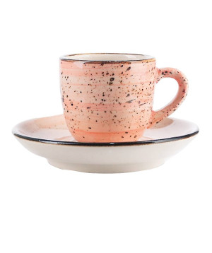 Filiżanka 100ml Bel Kera plus spodek 11 cm, kolor różowy