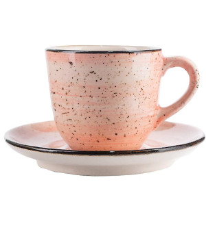 Filiżanka 200ml Bel Kera plus spodek 15 cm, kolor różowy
