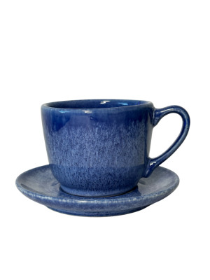 Filiżanka 350ml Bel Kera plus spodek 15cm, kolor szafir