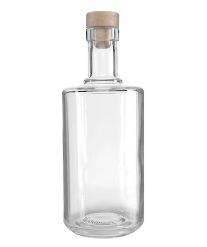 Butelka szklana z korkiem syntetycznym BRASS 500ml, okrągła