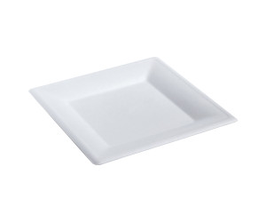 Talerz z trzciny cukrowej, kwadratowy, 262x262x19mm, biały, op.50 sztuk