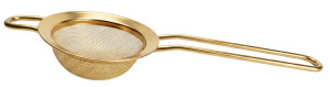 Sitko barmańskie Fine Strainer, zaokrąglone, kolor złoty, średnica 8cm