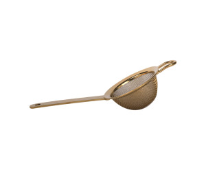 Sitko barmańskie Fine Strainer, zaokrąglone, pozłacane, średnica 8cm