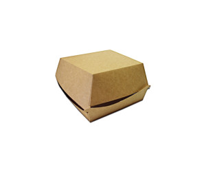 Pudełko Burger Box, średnie 115x115x70 , karton biało-brązowy, op.200 sztuk
