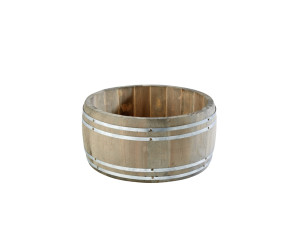 Beczułka na sztućce/przybory Country Style, drewniana, średnica: 17,5cm, wysokość: 8,5cm
