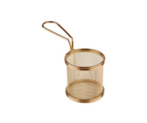 Koszyczek do serwowania potraw, śr. 8 cm, stal nierdzewna, kolor złoty
