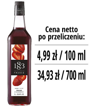 Syrop 1883 Routin Truskawka, szklana butelka 1L