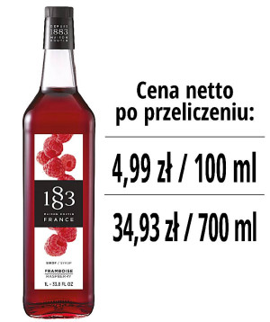 Syrop 1883 Routin Malina, szklana butelka 1L