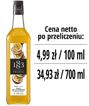 Syrop 1883 Routin Marakuja, szklana butelka 1L