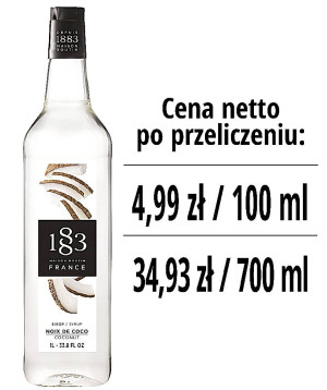 Syrop 1883 Routin Kokos, szklana butelka 1L