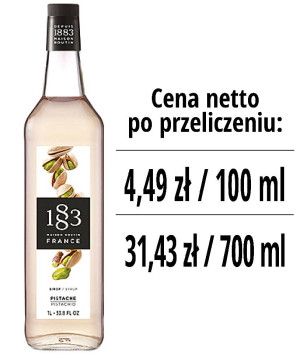 Syrop 1883 Routin Pistacja, szklana butelka 1L