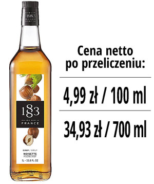 Syrop 1883 Routin Orzech Laskowy, szklana butelka 1L