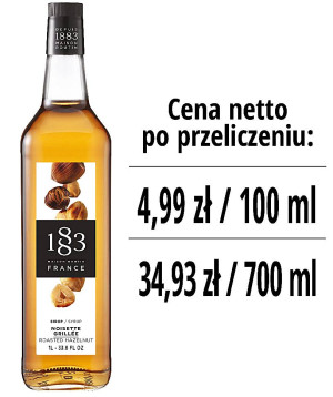 Syrop 1883 Routin Grillowany Orzech Laskowy, szklana butelka 1L