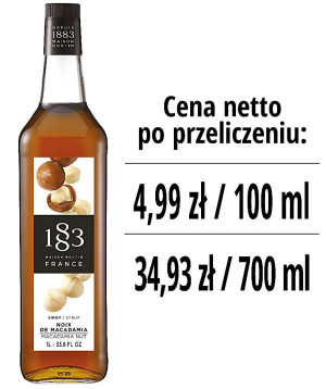 Syrop 1883 Routin Orzech Macadamia, szklana butelka 1L
