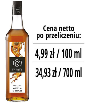 Syrop 1883 Routin Amaretto, szklana butelka 1L