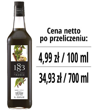 Syrop 1883 Routin Chai Tea, szklana butelka 1L