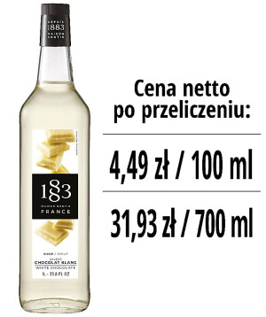 Syrop 1883 Routin Biała Czekolada, szklana butelka 1L