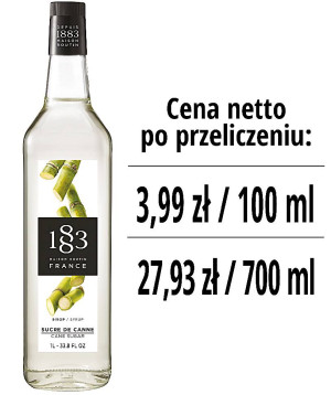 Syrop 1883 Routin Trzcina Cukrowa, szklana butelka 1L