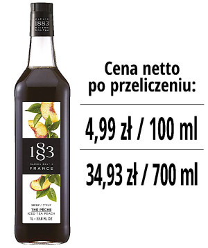 Syrop 1883 Routin Herbata Mrożona Brzoskwiniowa, szklana butelka 1L