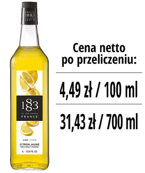 Syrop 1883 Routin Żółta Cytryna, szklana butelka 1L