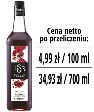 Syrop 1883 Routin Granat, szklana butelka 1L