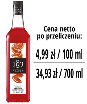 Syrop 1883 Routin Krwista Pomarańcza, szklana butelka 1L