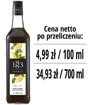 Syrop 1883 Routin Herbata Mrożona Cytrynowa, szklana butelka 1L