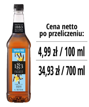 Syrop 1883 Routin Wanilia Sugar Free, plastikowa butelka PET 1L