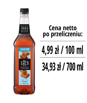Syrop 1883 Routin Karmel Sugar Free, plastikowa butelka PET 1L