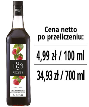 Syrop 1883 Routin Herbata Mrożona Malinowa, szklana butelka 1L