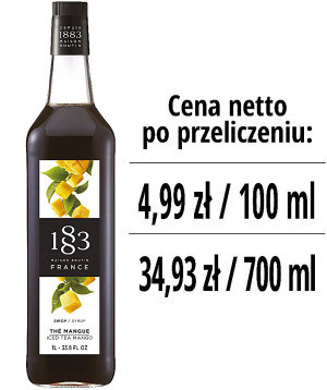 Syrop 1883 Routin Herbata Mrożona Mango, szklana butelka 1L