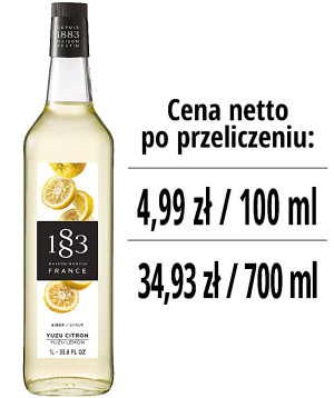 Syrop 1883 Routin Yuzu, szklana butelka 1L