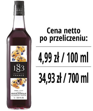 Syrop 1883 Routin Muffinka Jagodowa, szklana butelka 1L