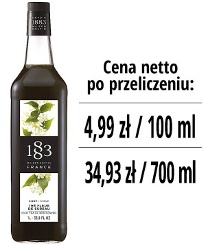 Syrop 1883 Routin Herbata Mrożona o Smaku Kwiatu Bzu, szklana butelka 1L