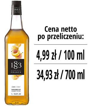 Syrop 1883 Routin Mirabelka, szklana butelka 1L