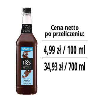 Syrop 1883 Routin Czekolada Sugar Free, plastikowa butelka PET 1L