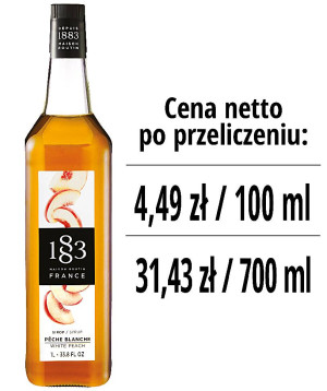 Syrop 1883 Routin Biała Brzoskwinia, szklana butelka 1L