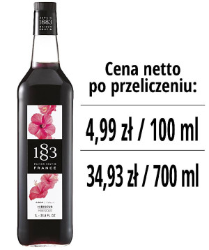 Syrop 1883 Routin Hibiskus, szklana butelka 1L