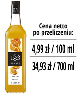 Syrop 1883 Routin Pomarańcza, szklana butelka 1L