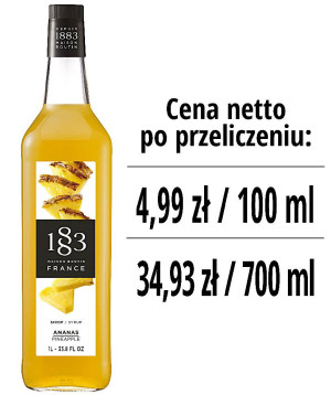Syrop 1883 Routin Ananas, szklana butelka 1L