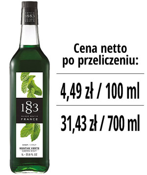 Syrop 1883 Routin Mięta Zielona, szklana butelka 1L