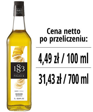Syrop 1883 Routin Banan, szklana butelka 1L