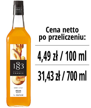 Syrop 1883 Routin Brzoskwinia, szklana butelka 1L
