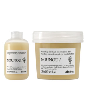 Davines Nounou | Odżywczy i wzmacniający szampon do włosów suchych i łamliwych 250ml + Odbudowująca maska do włosów suchych i zniszczonych 250ml zestaw